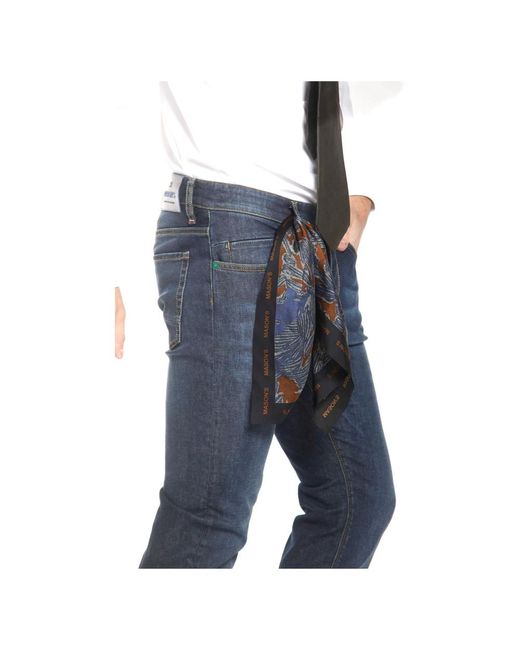 Mason's Blaue slim fit jeans mit gemusterten details in Blue für Herren