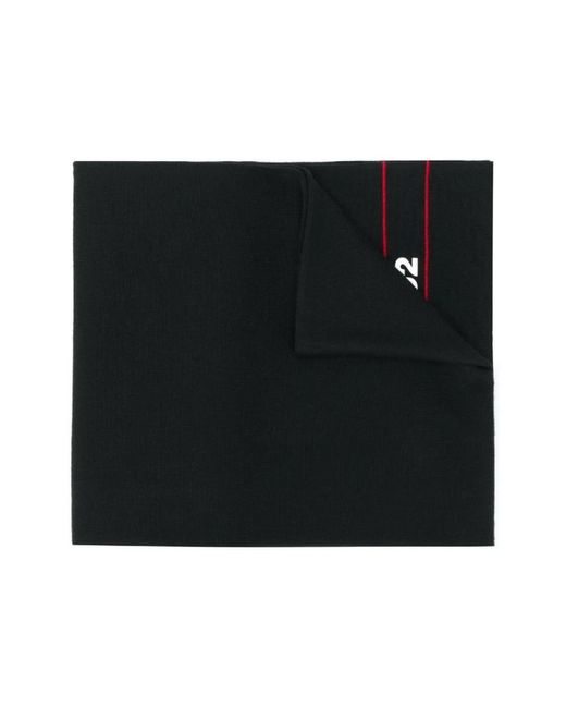 DSquared² Accessoires ,Zwart ,Wol Zwart Wol Gebreide Sjaal in het Black voor heren