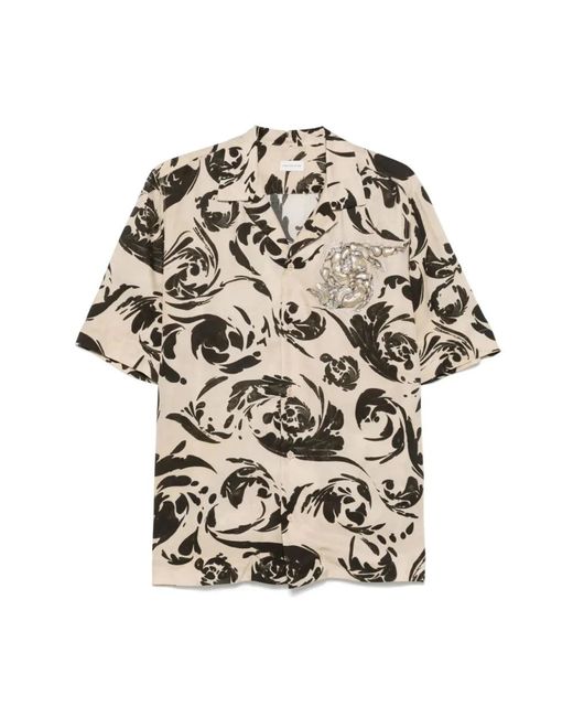 Dries Van Noten Short Sleeve Shirts in het Black voor heren