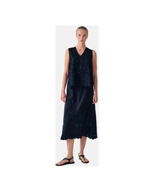 Beatrice B. Blue Midi Skirts