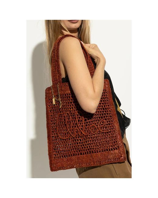 Chloé Red Shopping Bags