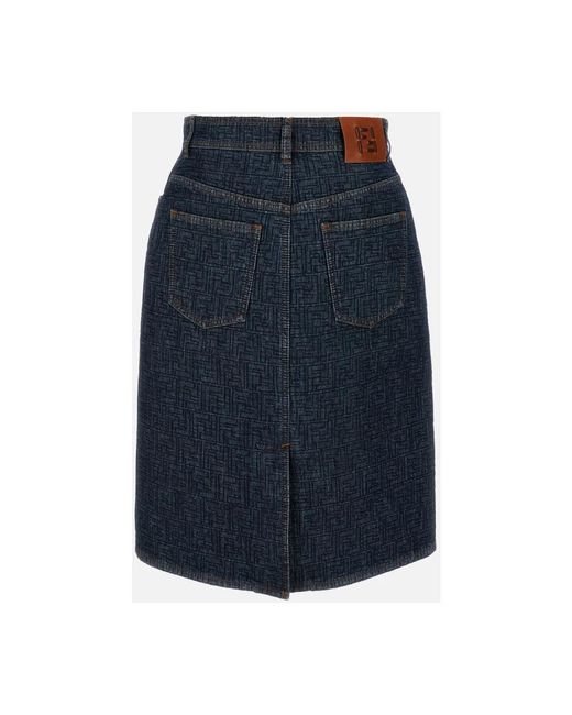 Fendi Flared Midi Rok in het Blue