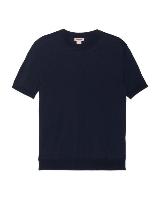 Baracuta Gebreid T-Shirt in het Blue voor heren