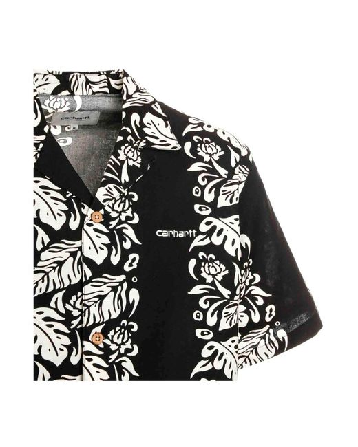 Carhartt Blumenshirt mit reverskragen in Black für Herren