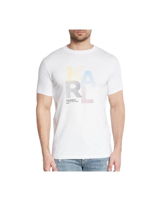Crewneck t-shirt 542221 755037 di Karl Lagerfeld in White da Uomo