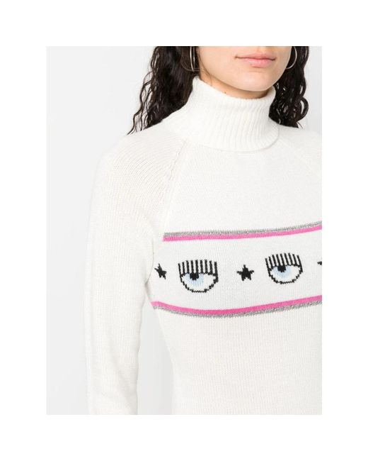 Chiara Ferragni White Turtlenecks