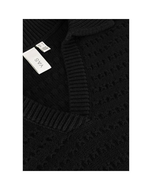 Y.A.S Y.A. ,Kleedjes ,Zwart ,Denim Elegante Zwarte Midi Gebreide Jurk in het Black
