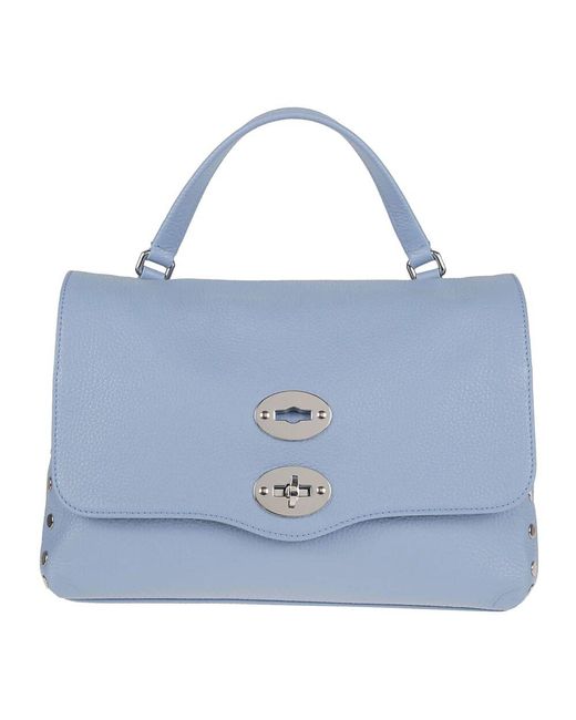 Hogan Blue Weiche Leder-Schultertasche Mit Magnetischem Verschluss