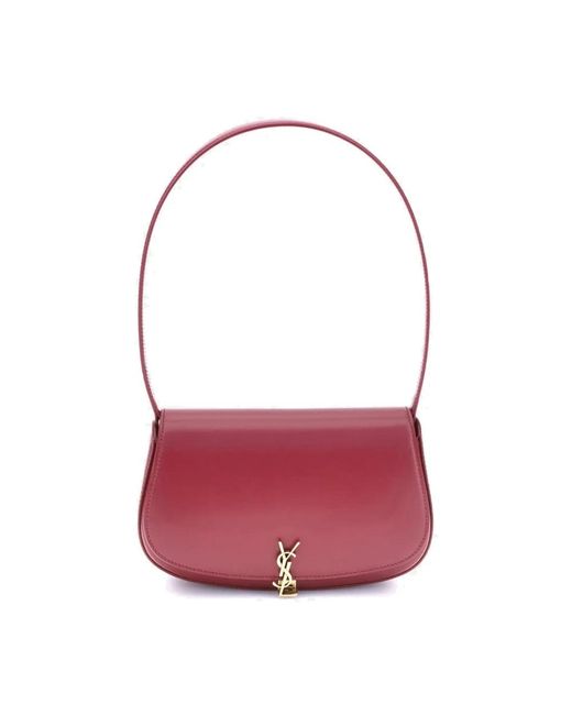 Saint Laurent Rode Schoudertas Maand Ontwerp in het Purple
