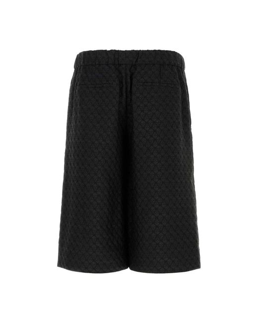 McQueen Korte Broeken ,Zwart ,Zwarte Viscose Bermuda Shorts in het Black voor heren