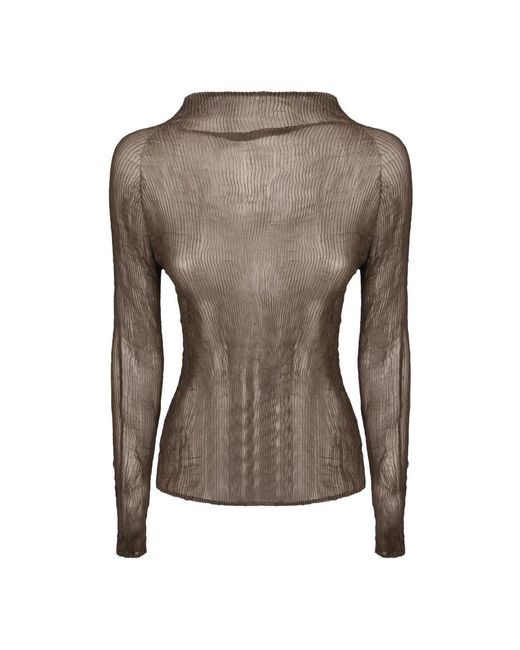 Issey Miyake Brown Blouses