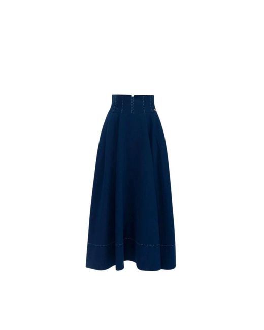 Elisabetta Franchi Blue Midi Skirts
