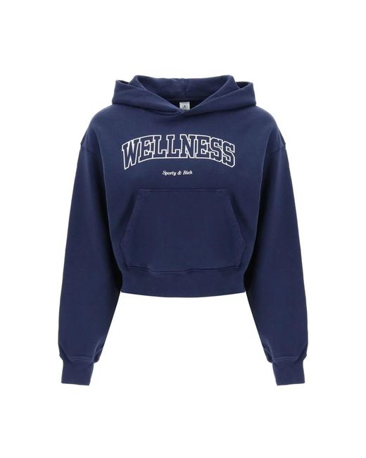 Sporty & Rich Blue Wellness cropped hoodie