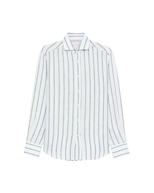 Brunello Cucinelli White Casual Shirts for men