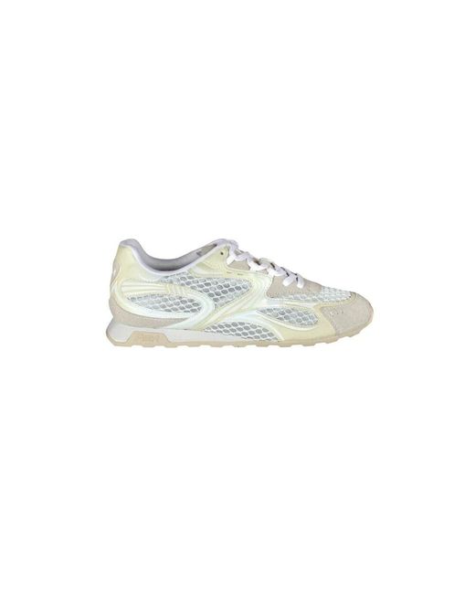 Ash White Mesh-Sneaker Mit Wildleder-Details