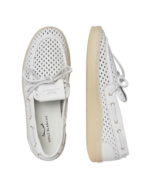 Voile Blanche White Boat Shoes