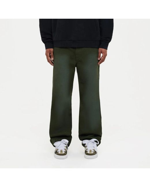 flâneur Olijf Denim Worker Broek in het Green voor heren