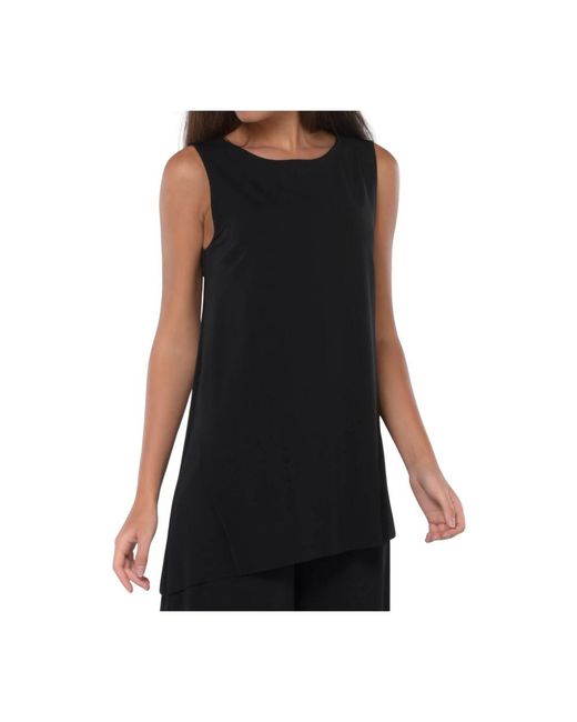 Kaos Black Sleeveless Tops