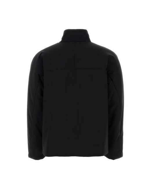 Ferragamo Jassen ,Zwart ,Katoen High Neck Gewatteerde Jas in het Black voor heren