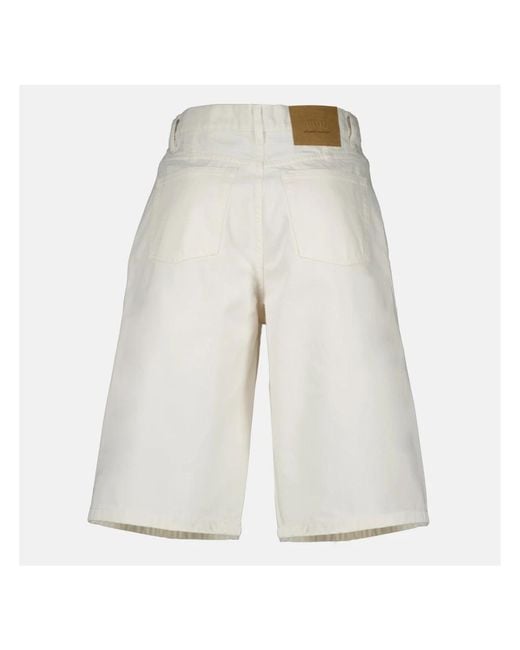 AMI White Denim Shorts for men