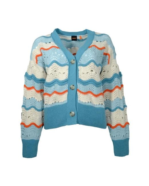 Cardigans Boss en coloris Blue