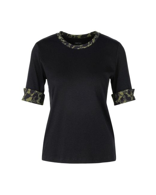 Marc Cain Cube Print Jersey Shirt in het Black