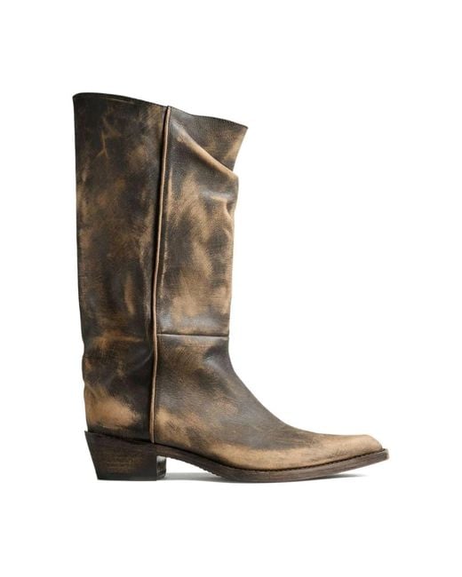 Khaite Brown Schwarze Stiefel