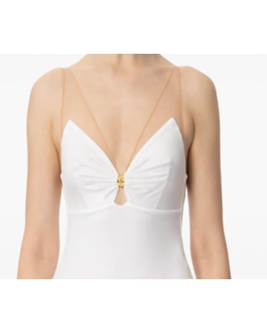 Elisabetta Franchi White Ärmelloses Top Mit V-Ausschnitt