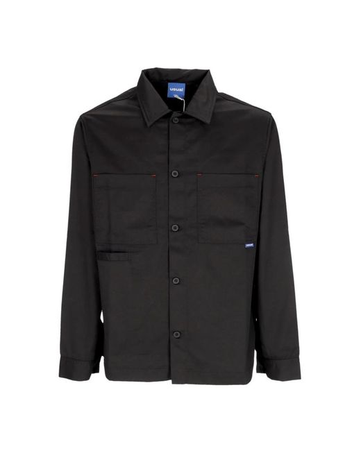 USUAL Jassen ,Zwart ,Katoen Lange Mouw Button Jas in het Black voor heren