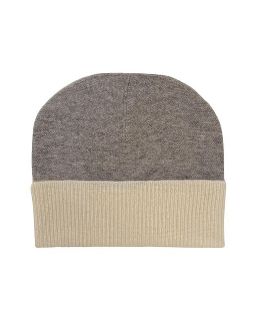 CLOEYS Accessoires ,Veelkleurig ,Kasjmier Beanie Grijs & Wit in het Gray