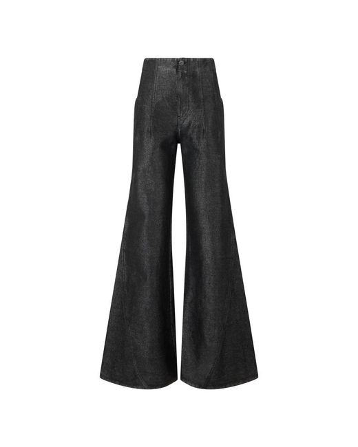 Alberta Ferretti Broeken ,Zwart ,Katoen Elephant Leg Pants in het Black