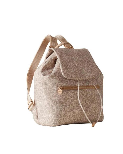 Borbonese Brown Rucksack Aus Technischem Stoff Mit Frontklappe
