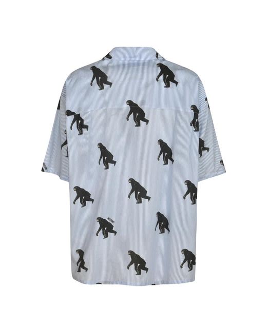 Moschino Blue Short Sleeve Shirts for men
