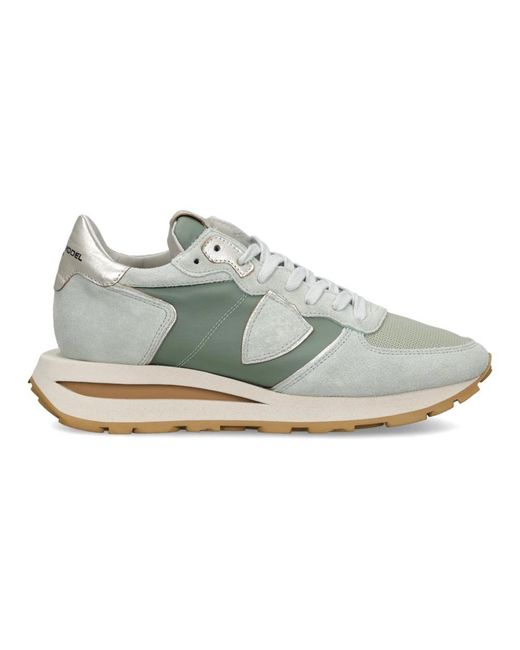 Philippe Model Schoenen ,Blauw ,Suède Trpx Haute Running in het Gray