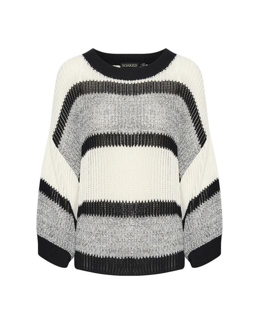 Soaked In Luxury Gray Round-Neck Knitwear