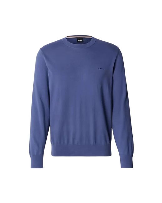 HUGO Blue Round-Neck Knitwear for men