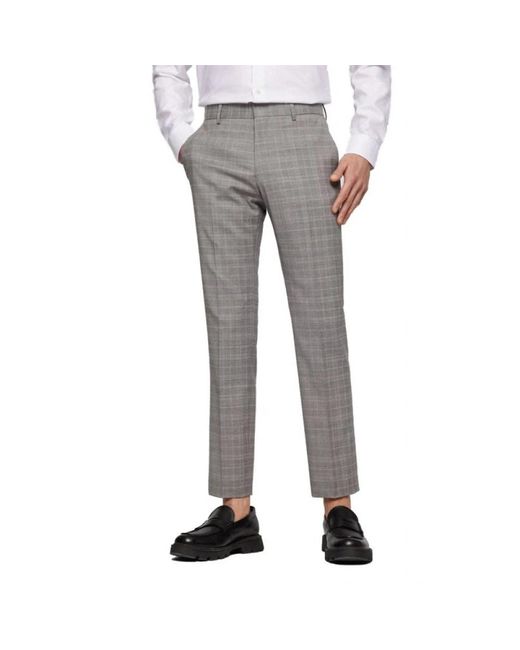 Boss Gray Single Breasted Suits for men