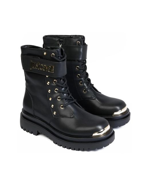 Just Cavalli Black Lace-Up Boots