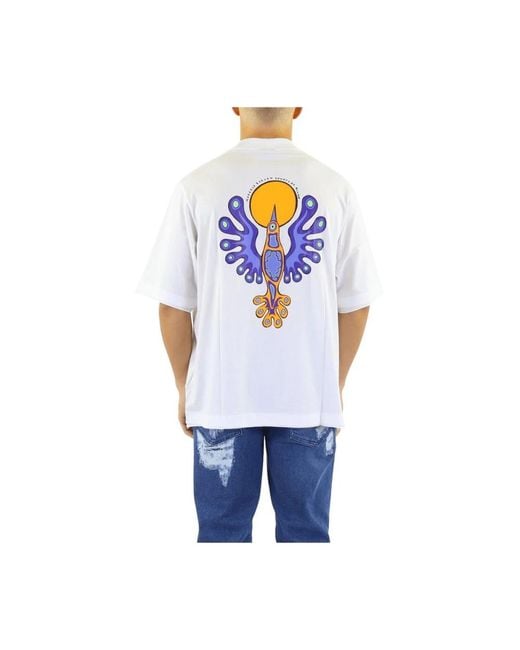 Marcelo Burlon Sunset Bird Dubbele Zoom Tee in het Blue voor heren