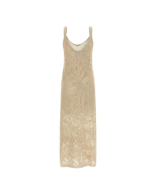 Brunello Cucinelli Natural Maxi Dresses