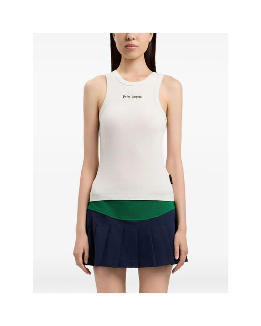 Palm Angels White Sleeveless Tops