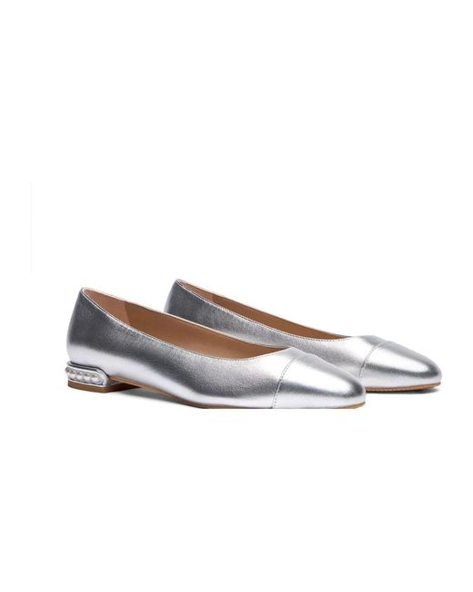 Stuart Weitzman Metallic Perlenverzierte ballettflats