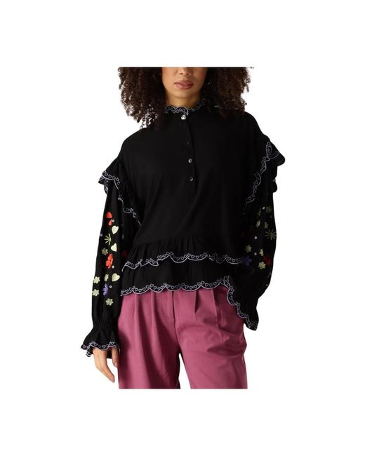 Harper & Yve Overhemden ,Zwart ,Elegante Joan-Ls Zwarte Blouse in het Black