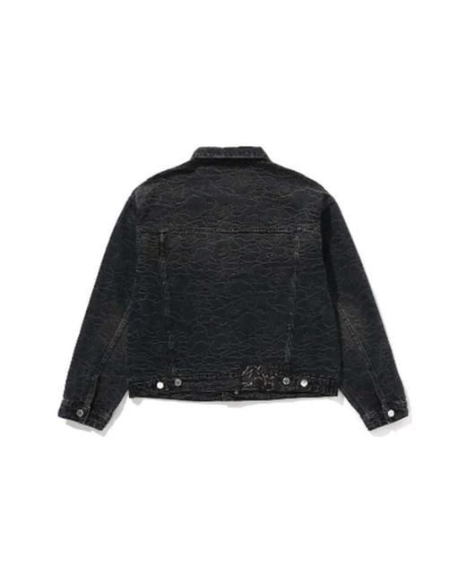 A Bathing Ape Black Denim Jackets for men