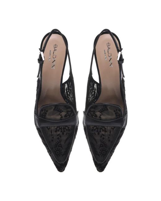 Baldinini Blue Petal mesh slingback in