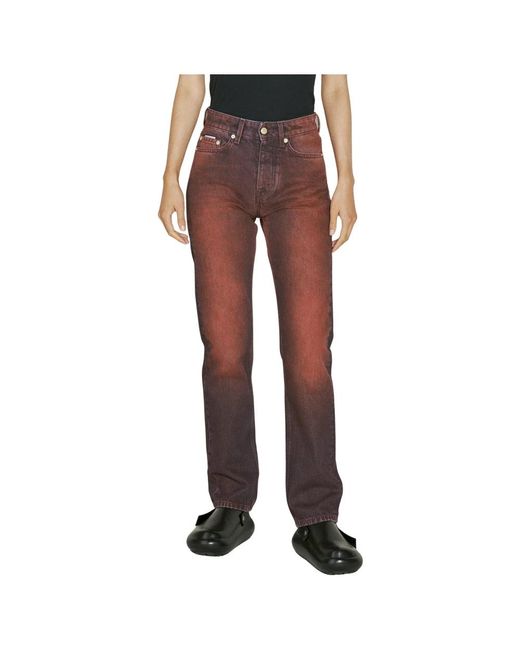 Jeans ombre con bordado de firma Eytys de color Red