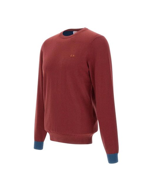 Sun 68 Red Round-Neck Knitwear for men