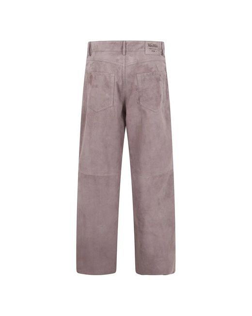 Max Mara Brown Leather Trousers