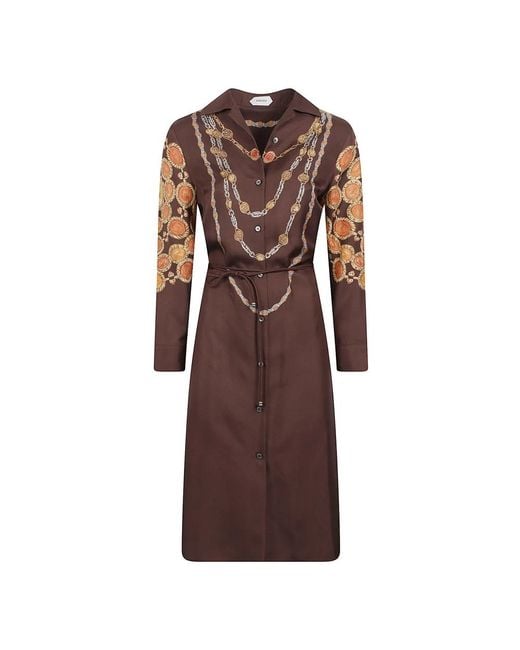 Versace Brown Shirt Dresses