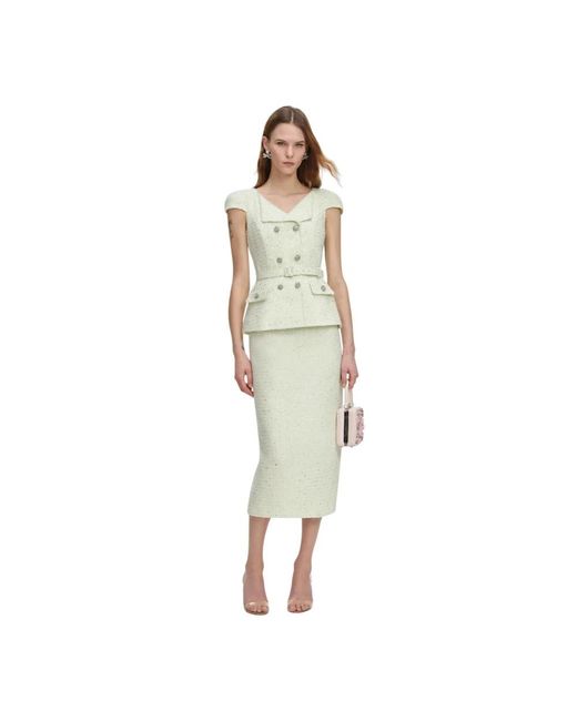 Self-Portrait Metallic Midi Dresses